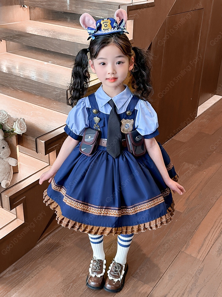 【新品追加】【最安値挑戦】 クレイジーアニマルタウンコスプレジュディウサギ警官服かわいい女の子の赤ちゃんロリータワンピース夏-63 【新品追加】【最安値挑戦】 クレイジーアニマルタウンコスプレジュディウサギ警官服かわいい女の子の赤ちゃんロリータワンピース夏-63