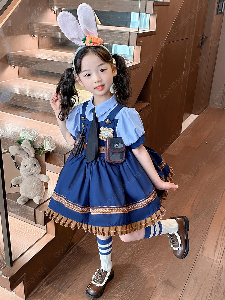 【新品追加】【最安値挑戦】 クレイジーアニマルタウンコスプレジュディウサギ警官服かわいい女の子の赤ちゃんロリータワンピース夏-63 【新品追加】【最安値挑戦】 クレイジーアニマルタウンコスプレジュディウサギ警官服かわいい女の子の赤ちゃんロリータワンピース夏-63