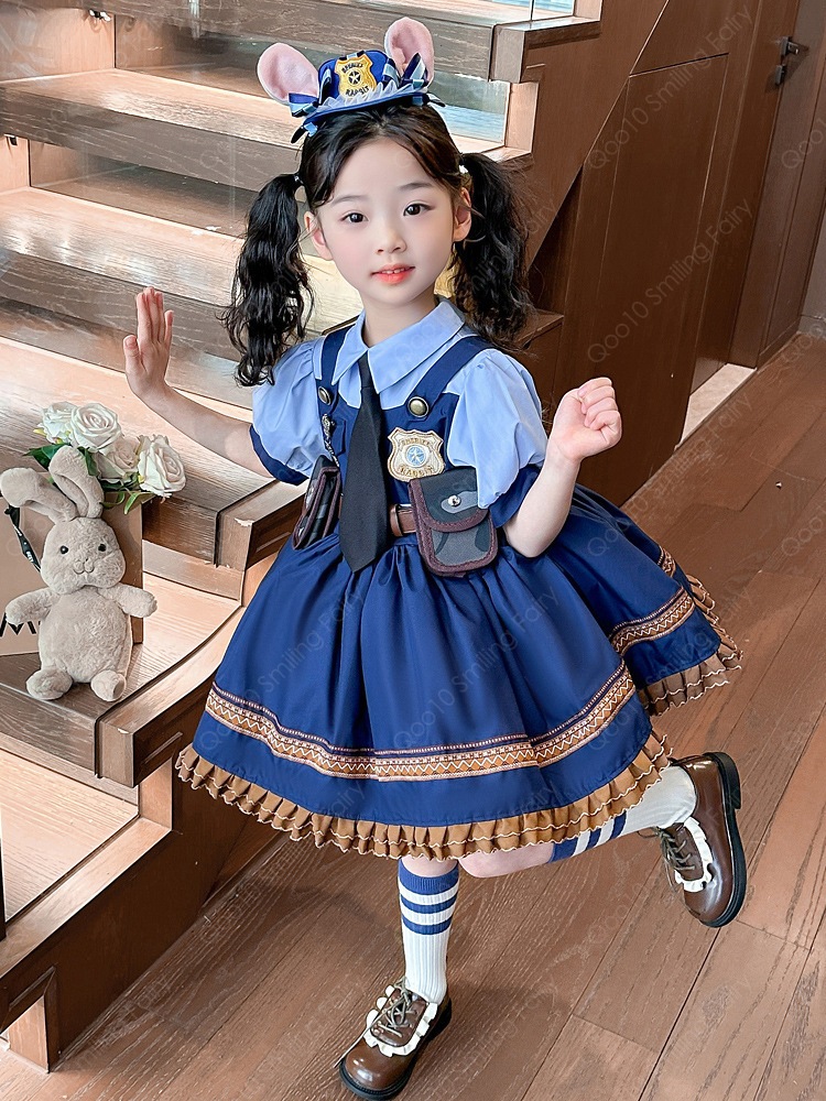 【新品追加】【最安値挑戦】 クレイジーアニマルタウンコスプレジュディウサギ警官服かわいい女の子の赤ちゃんロリータワンピース夏-63 【新品追加】【最安値挑戦】 クレイジーアニマルタウンコスプレジュディウサギ警官服かわいい女の子の赤ちゃんロリータワンピース夏-63