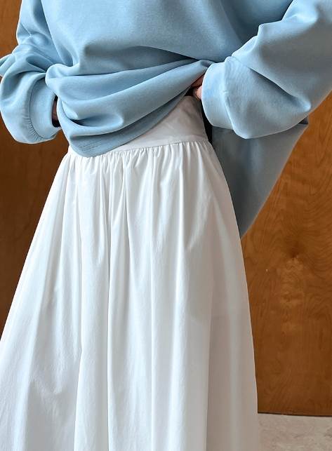 【送料無料】ファスナー ふっくら ふわふわ 落ち感 ハイウエスト Aライン フレア ロング丈 ひざ下 夏 プリーツスカート レディース ボトムス