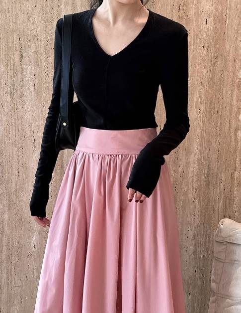 【送料無料】ファスナー ふっくら ふわふわ 落ち感 ハイウエスト Aライン フレア ロング丈 ひざ下 夏 プリーツスカート レディース ボトムス