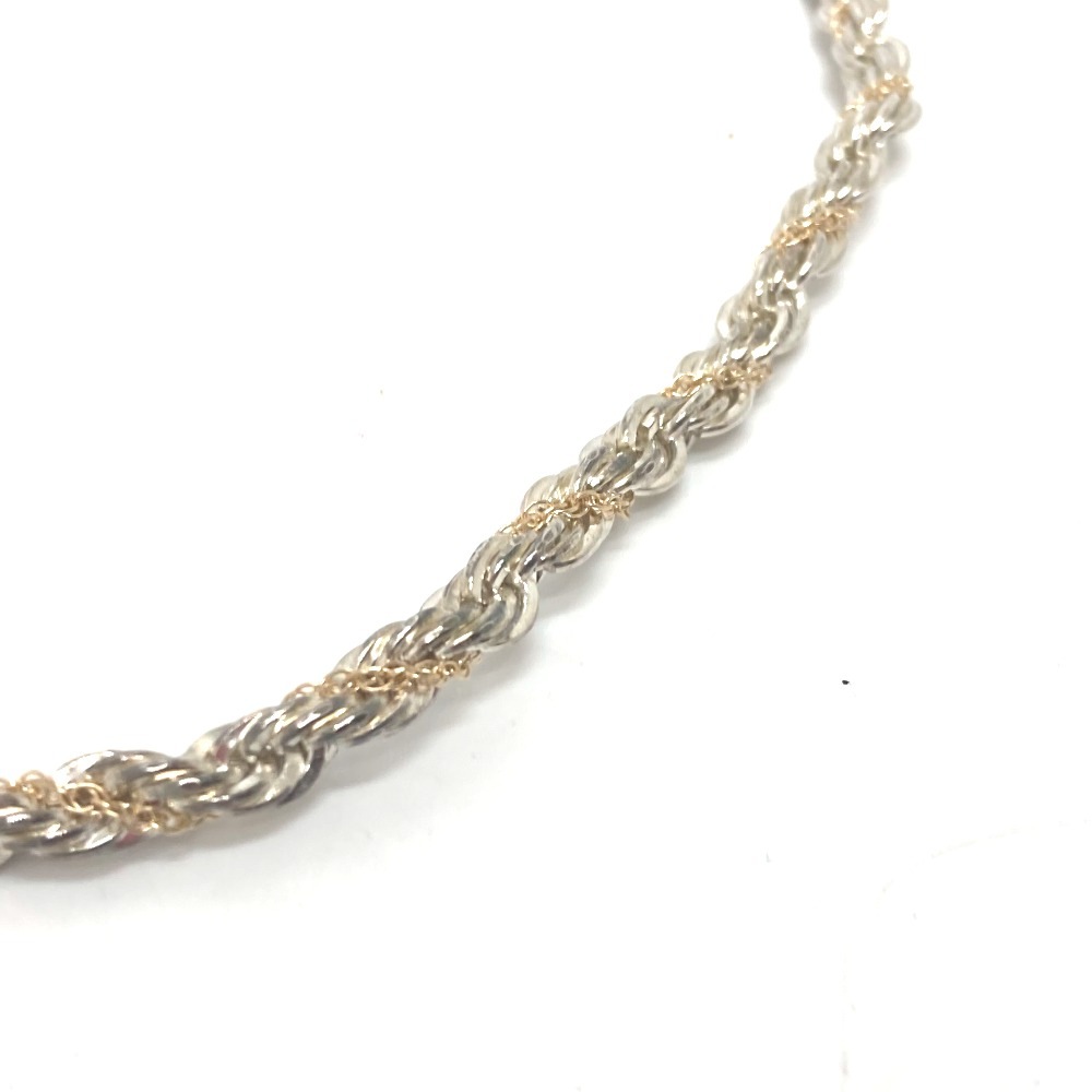 ネックレス コンビ ツイスト チェーン ネックレス 小物 アクセサリー K18YG/SV925 シルバー×ゴールド ネックレス コンビ ツイスト チェーン ネックレス 小物 アクセサリー K18YG/SV925 シルバー×ゴールド