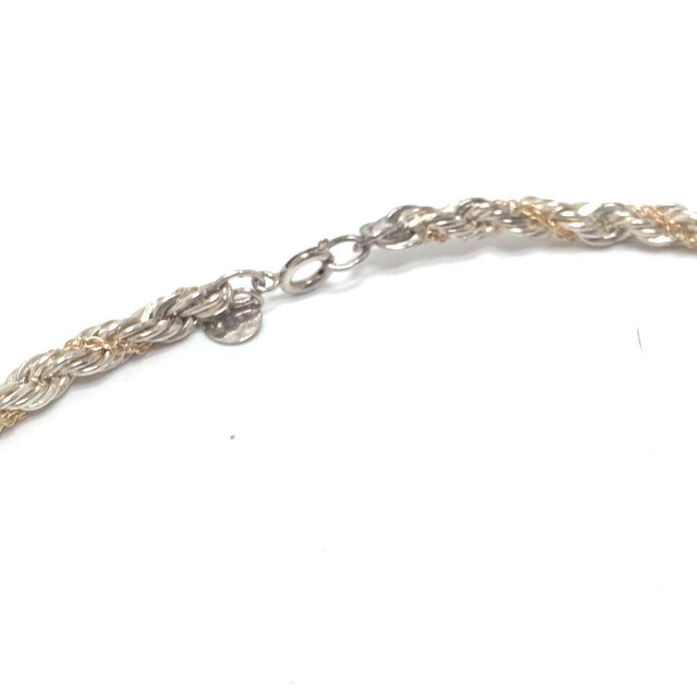 ネックレス コンビ ツイスト チェーン ネックレス 小物 アクセサリー K18YG/SV925 シルバー×ゴールド ネックレス コンビ ツイスト チェーン ネックレス 小物 アクセサリー K18YG/SV925 シルバー×ゴールド