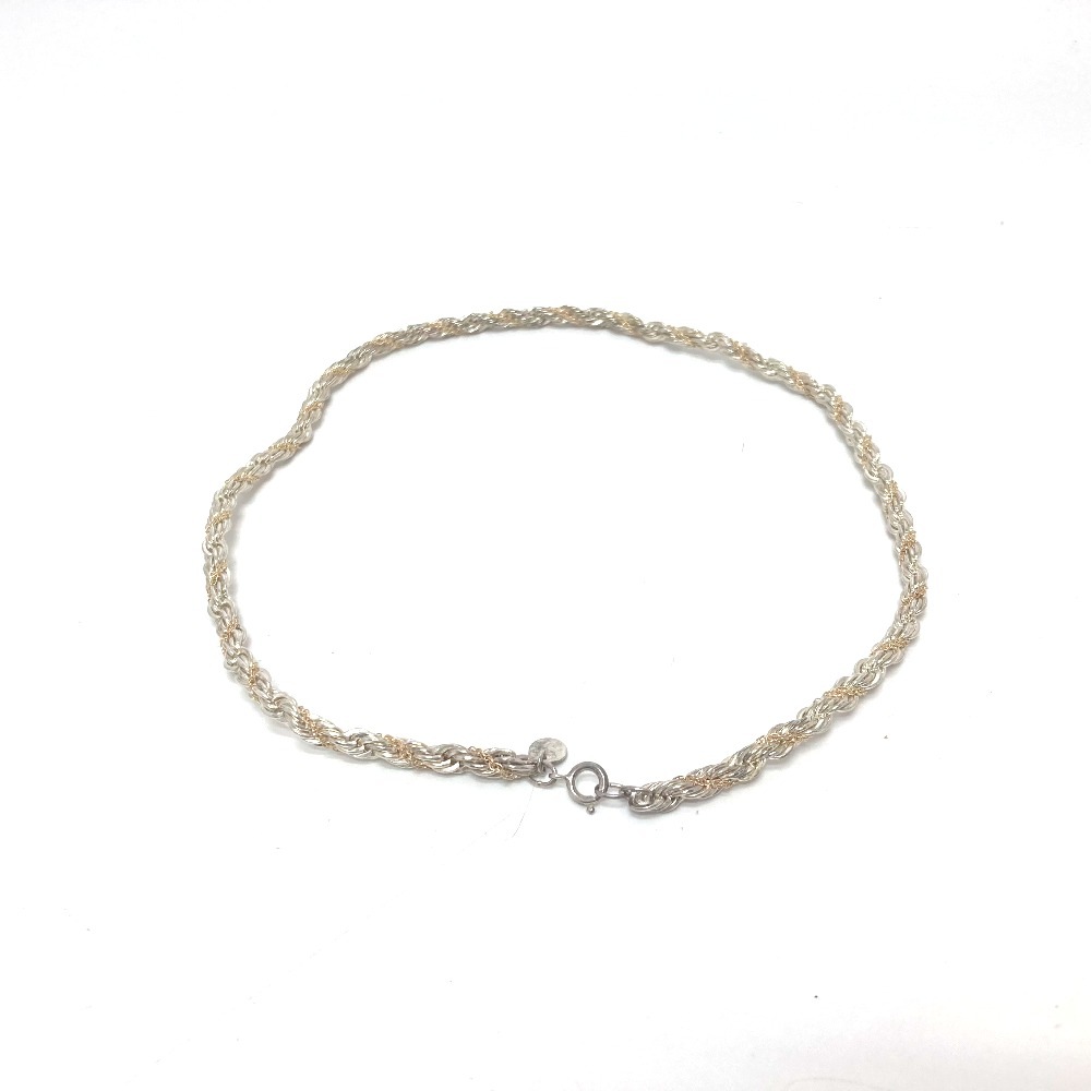 ネックレス コンビ ツイスト チェーン ネックレス 小物 アクセサリー K18YG/SV925 シルバー×ゴールド ネックレス コンビ ツイスト チェーン ネックレス 小物 アクセサリー K18YG/SV925 シルバー×ゴールド