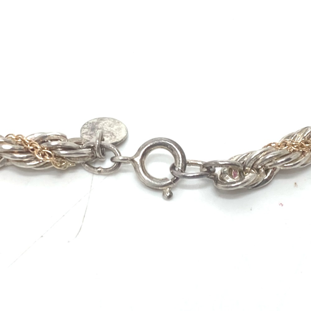 ネックレス コンビ ツイスト チェーン ネックレス 小物 アクセサリー K18YG/SV925 シルバー×ゴールド ネックレス コンビ ツイスト チェーン ネックレス 小物 アクセサリー K18YG/SV925 シルバー×ゴールド