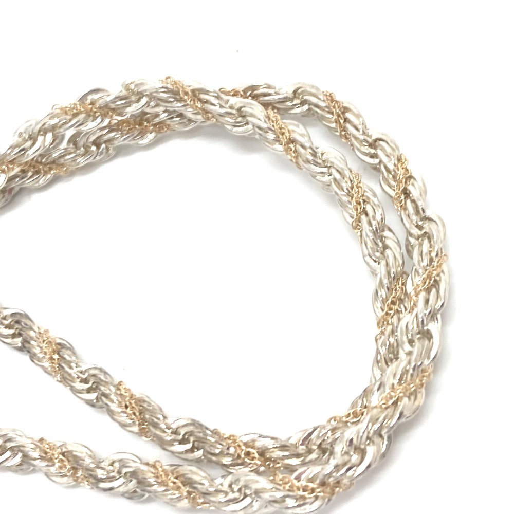 ネックレス コンビ ツイスト チェーン ネックレス 小物 アクセサリー K18YG/SV925 シルバー×ゴールド ネックレス コンビ ツイスト チェーン ネックレス 小物 アクセサリー K18YG/SV925 シルバー×ゴールド