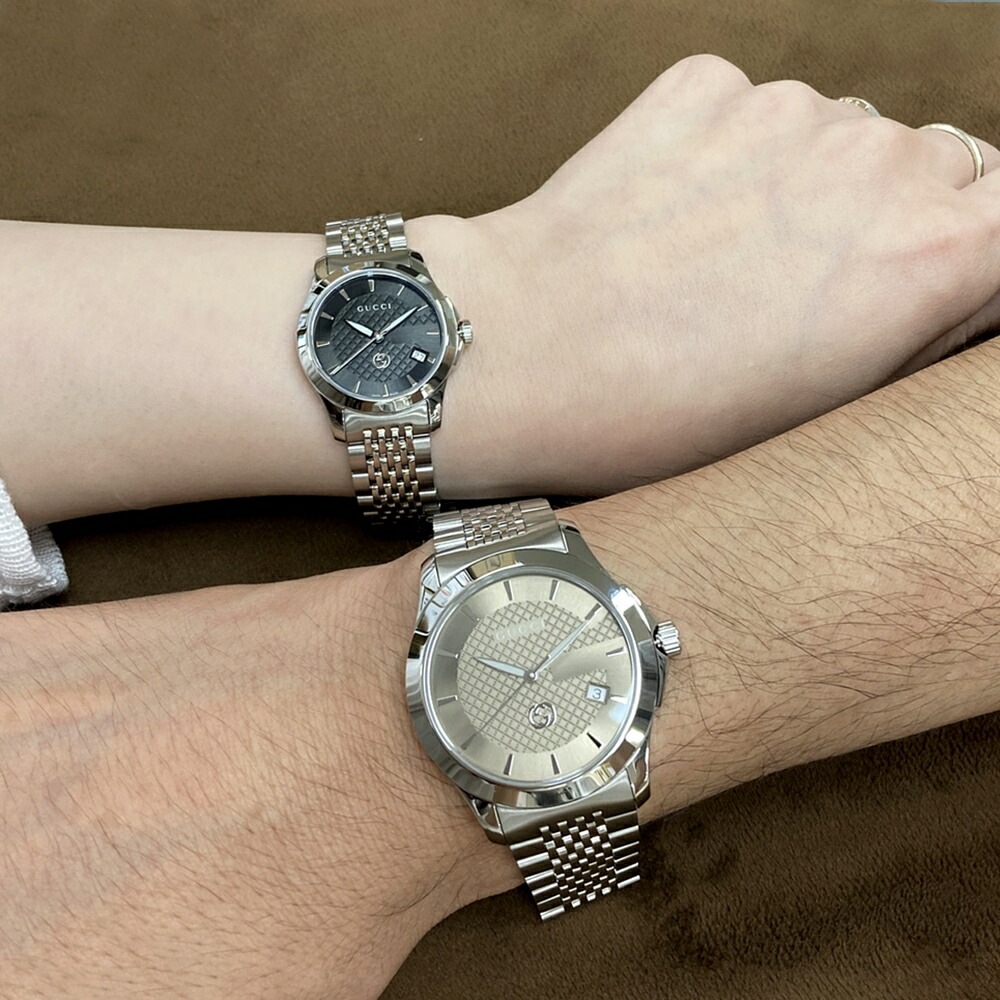 ペアウォッチ 婚約 結婚祝い 結婚記念日 プレゼント グッチ 腕時計 手表 夫婦 高級 GUCCI 時計 Gタイムレス メンズ レディース カップル ペア ギフト 贈り物 ya1264107ya126