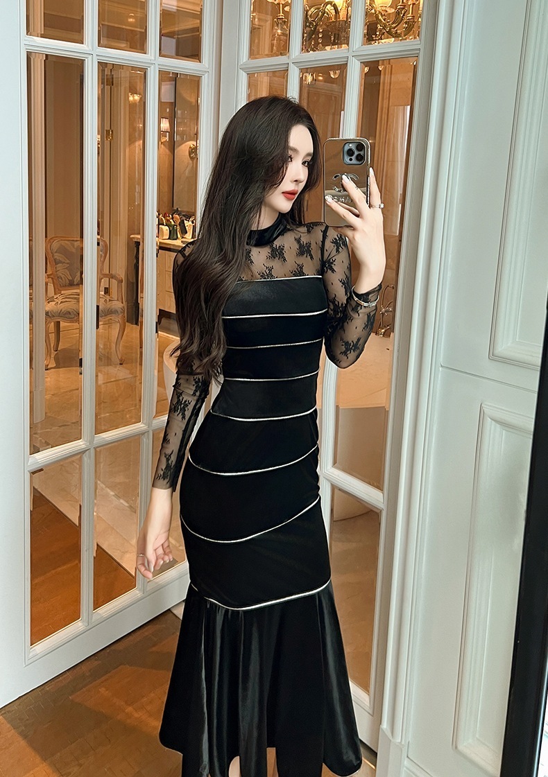 チュール レースワンピース マーメイド ラウンドネック ロングワンピース パーティードレス キャバ 着痩せ 大人 同窓会 披露宴 卒業式 結婚式 演奏会 チュール レースワンピース マーメイド ラウンドネック ロングワンピース パーティードレス キャバ 着痩せ 大人 同窓会 披露宴 卒業式 結婚式 演奏会