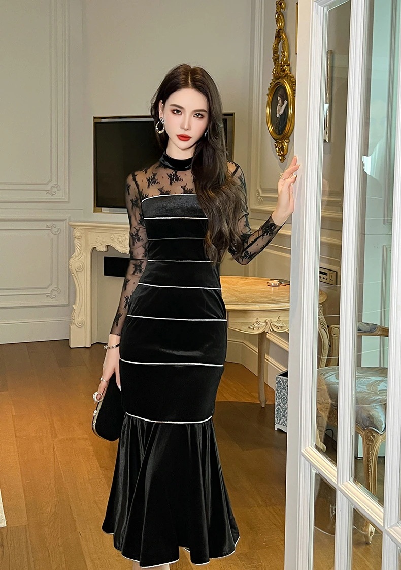 チュール レースワンピース マーメイド ラウンドネック ロングワンピース パーティードレス キャバ 着痩せ 大人 同窓会 披露宴 卒業式 結婚式 演奏会 チュール レースワンピース マーメイド ラウンドネック ロングワンピース パーティードレス キャバ 着痩せ 大人 同窓会 披露宴 卒業式 結婚式 演奏会