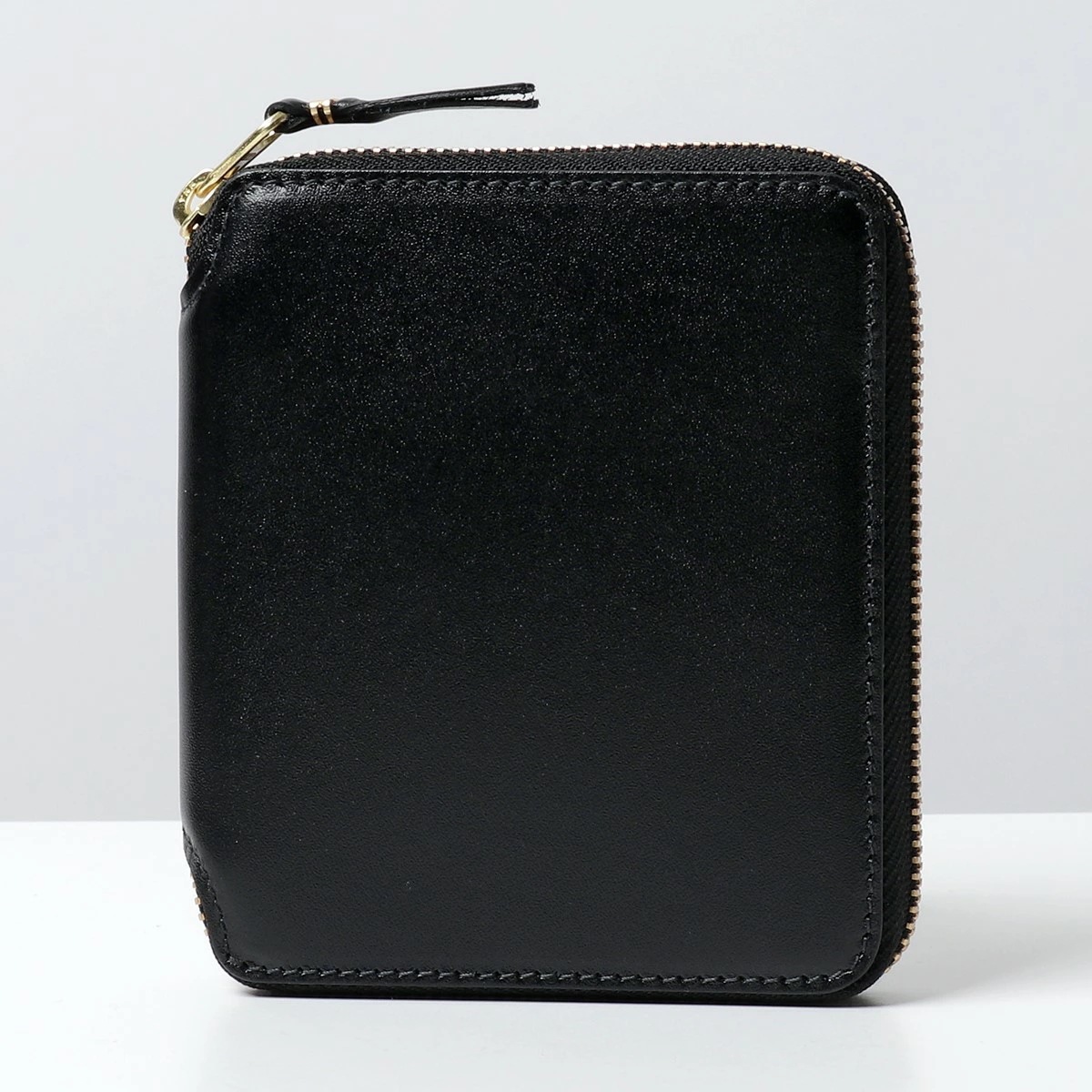COMME des GARCONS コムデギャルソン SA2100 ARECALF レザー ラウンドファスナー 二つ折り財布 小銭入れあり ミニ財布 BLACK メンズ レディース