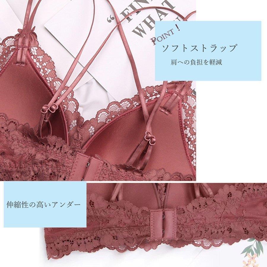花柄レース ブラショーツセット レディース ランジェリーノンワイヤー ブラジャー ダブルストラップ 3way下着セット 花柄レース ブラショーツセット レディース ランジェリーノンワイヤー ブラジャー ダブルストラップ 3way下着セット