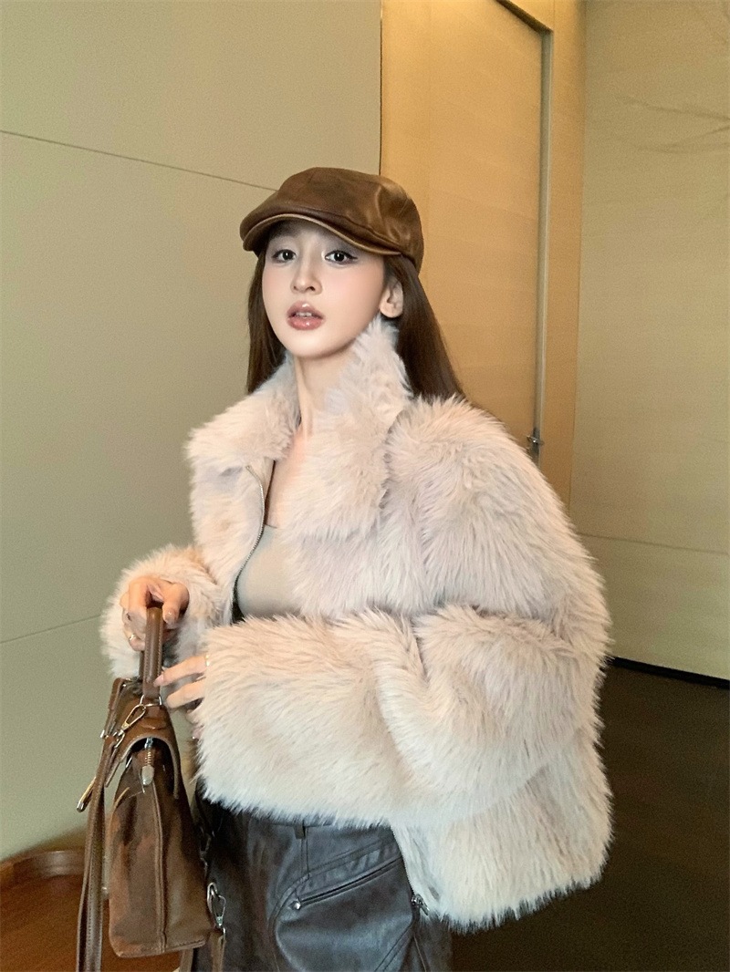 秋冬防寒 あったかアウター 韓国風コートスタイルアップ かわいい ブルゾンファー付きファッション系裹起毛大人ゆったりカジュアルストリートサイズレディースムートン襟エコフレンチシルエット学生通学丈