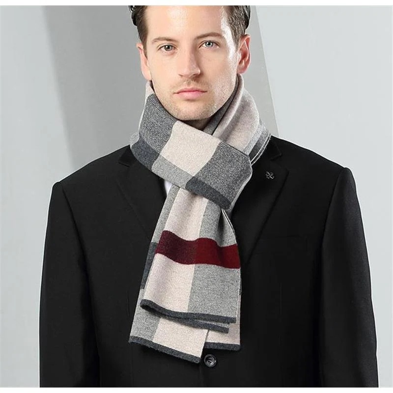 マフラー メンズ ロング 大判 スカーフ チェック柄 ビジネス 保温 オフィス カジュアル おしゃれ ペア 秋冬 厚手 通勤 紳士 アウトドア 仕事