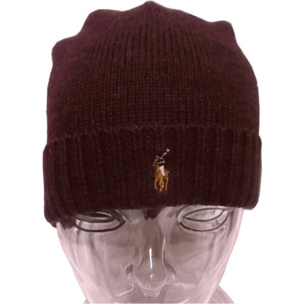 ニットキャップ ワンポイント ニット帽 マルーン PR4-077