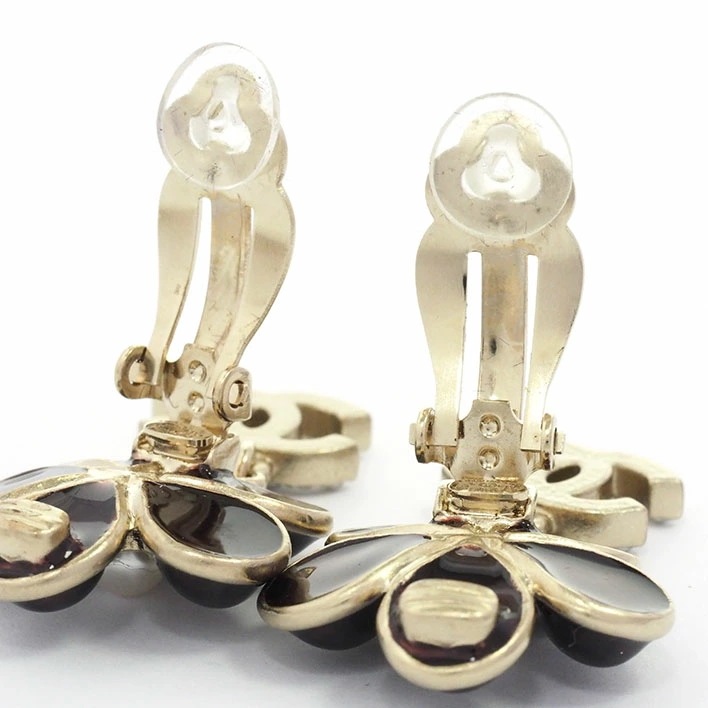 【美品】シャネル ココマーク フラワーモチーフ クリップタイプ ラインストーン フェイクパール【イヤリング】 【美品】シャネル ココマーク フラワーモチーフ クリップタイプ ラインストーン フェイクパール【イヤリング】