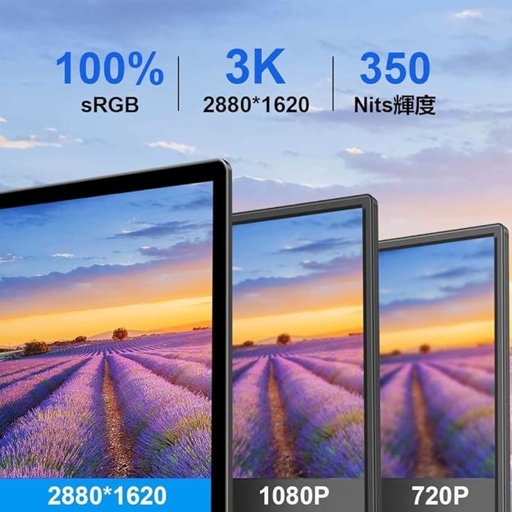 15.6インチモバイルモニター タッチ 2880x 1620 3k 解像度 IPSパネル モバイルディスプレイ 16:9 HDR sRGB 100%広色域(ブラック)