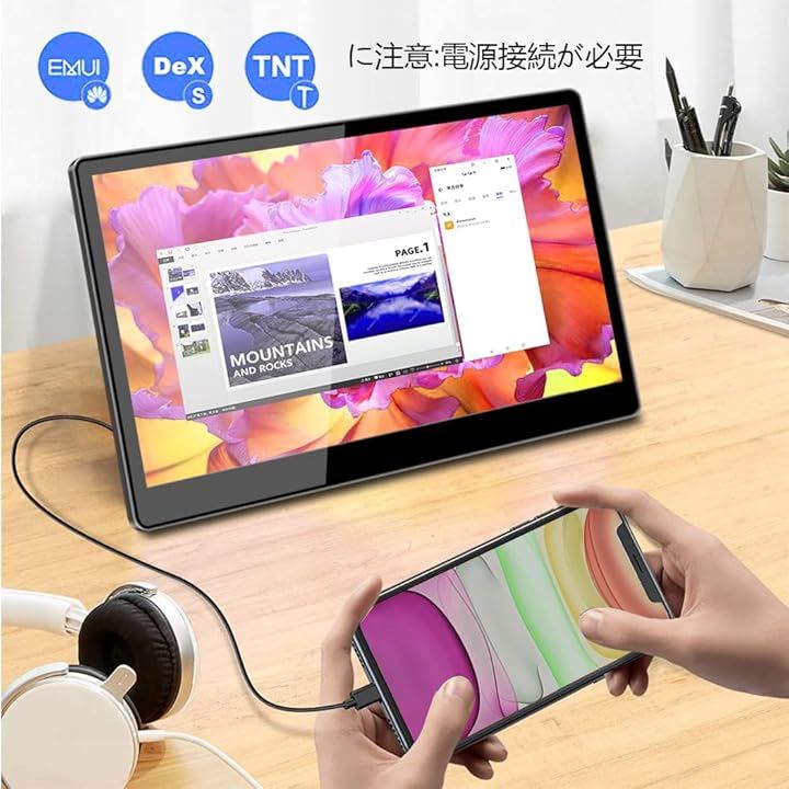 15.6インチモバイルモニター タッチ 2880x 1620 3k 解像度 IPSパネル モバイルディスプレイ 16:9 HDR sRGB 100%広色域(ブラック)