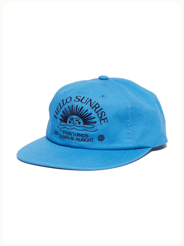 韓国 大人気 [HELLO SUNRISE]WASHED HS ARCH LOGO 6PANEL CAP HELLO SUNRISE Washed HS Arch Logo 6Panel Cap Sky Blue