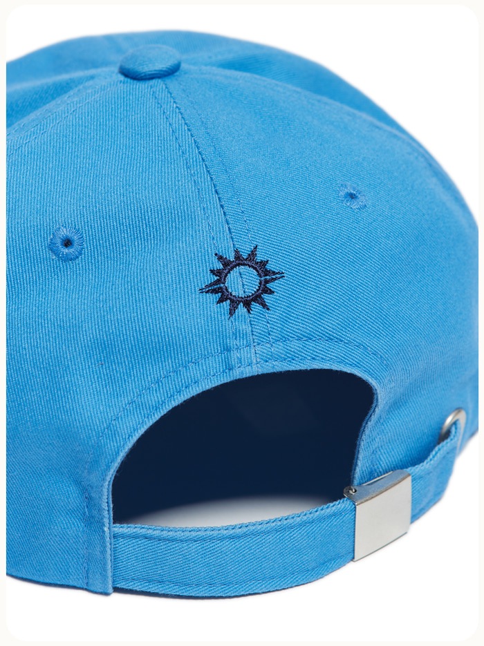 HELLO SUNRISE Washed HS Arch Logo 6Panel Cap Sky Blue