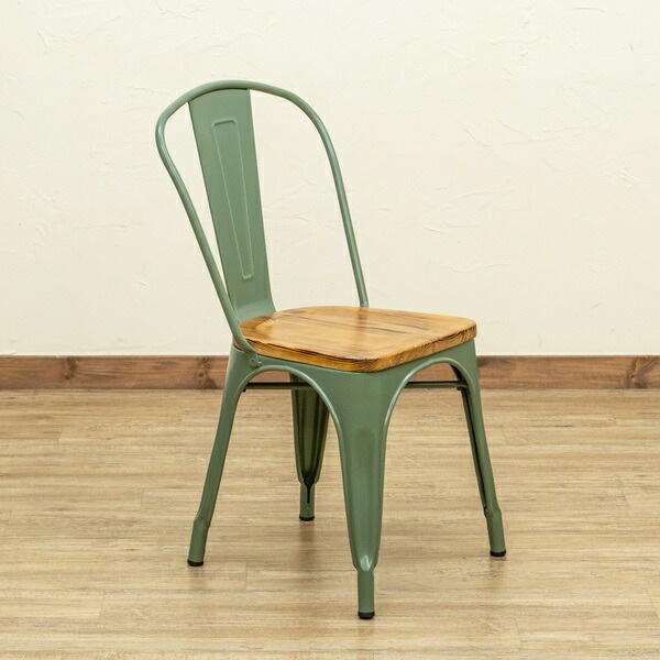 ヴィンテージチェア 2脚セット シルバー 完成品 スタッキング可