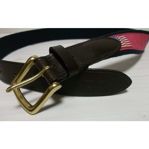 ヴィニヤードヴァインズ 本革製 レザー 布ベルト アメリカ製 ピンク vineyard vines VV4-054 ヴィニヤードヴァインズ 本革製 レザー 布ベルト アメリカ製 ピンク vineyard vines VV4-054