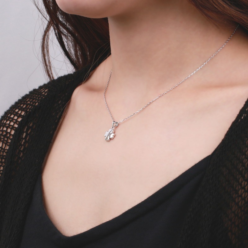 S925 クローバー 四つ葉 ネックレス [fhns032-silver]