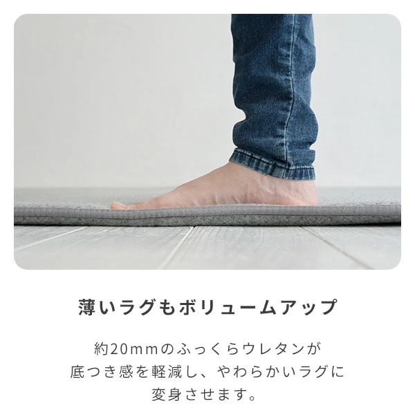 防音マット ラグ カーペット アンダーラグ ゆかもふ 20mm厚 2畳 170×170cm 滑り止め 防音 洗える 防音等級特級 ホットカーペット対応 下敷き すべり止め 床暖房対応 ゆかモフ