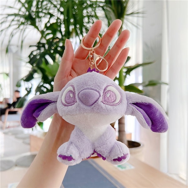 Qoo10] キーホルダー紫のスティッチぬいぐるみステ