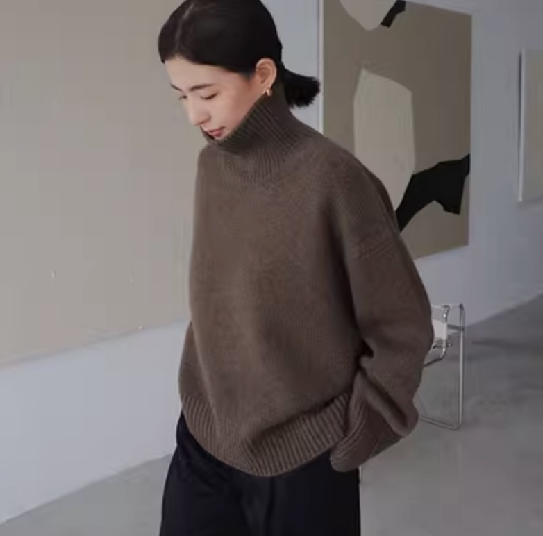 トップス カットソー ニットソー セーター 袖あり 長袖 タートルネック かわいい 大人可愛い きれいめ シンプル カジュアル 大人 上品 おしゃれ お洒落 大人女子 こなれ感 個性的 主役級 存在感