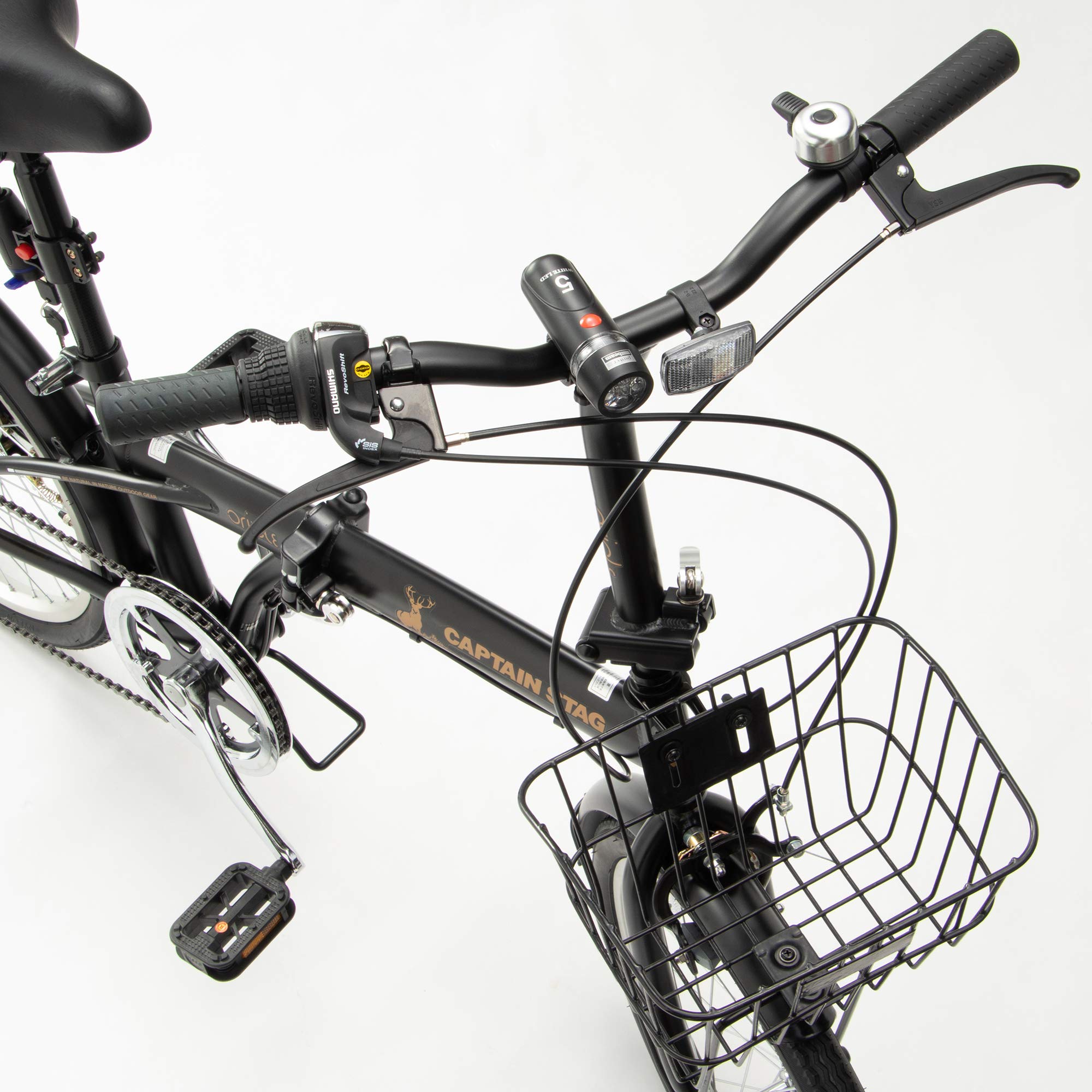 キャプテンスタッグ(CAPTAIN STAG) Oricle オリクル 20インチ 折りたたみ自転車 [シマノ6段変速/バッテリーライト/ワイヤー錠/前後泥よけ] 標準装備 FDB206 【マットブラ