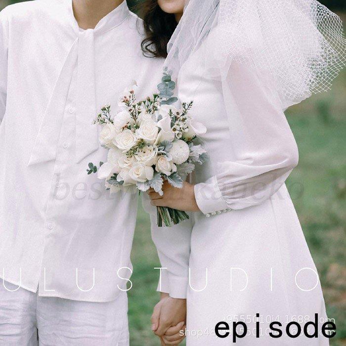 リゾートドレス ウエディングドレス 二次会 花嫁 前撮り パーティードレス ロングドレス 結婚式 大人可愛い エレガント白 エンパイア シンプル 新婦