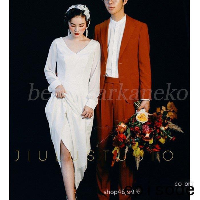 リゾートドレス ウエディングドレス 二次会 花嫁 前撮り パーティードレス ロングドレス 結婚式 大人可愛い エレガント白 エンパイア シンプル 新婦