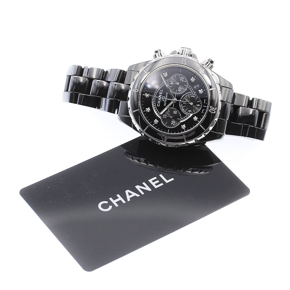 シャネル CHANEL H2419 J12 クロノグラフ 9Pダイヤ 自動巻き メンズ 良品 保証書付き_878643【中古】 シャネル CHANEL H2419 J12 クロノグラフ 9Pダイヤ 自動巻き メンズ 良品 保証書付き_878643【中古】