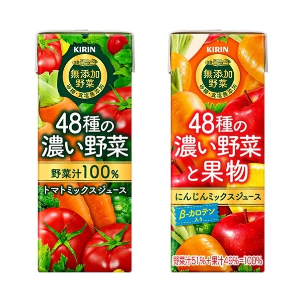 キリン 48種の濃い野菜100% 48種の濃い野菜と果物 200ml 72本 (24本 3ケース) 紙パック (送料無料) 野菜ジュース トマト ミックス 野菜 果物 砂糖 食塩無添加 キリン 48種の濃い野菜100% 48種の濃い野菜と果物 200ml 72本 (24本 3ケース) 紙パック (送料無料) 野菜ジュース トマト ミックス 野菜 果物 砂糖 食塩無添加