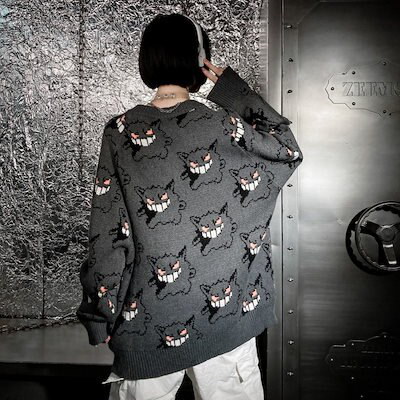 Qoo10] ins大人気新品 ニット ポケモン 総柄