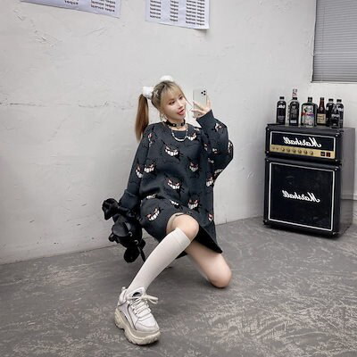 Qoo10] ins大人気新品 ニット ポケモン 総柄