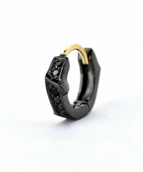 ピアス メンズ プログレッソ フープピアス ブラック SV925 LH-01EA0096 メンズピアス 片耳用 1点売り クリスマス 誕生日 プレゼント ギフト 彼氏 【ネコポス】