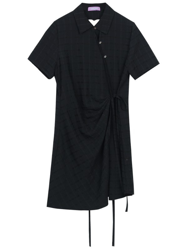 オモントエッグタルトホームレトロチェック柄ナショナルスタイル改良チャイナドレスレディース夏新作デザインシャツスカート オモントエッグタルトホームレトロチェック柄ナショナルスタイル改良チャイナドレスレディース夏新作デザインシャツスカート