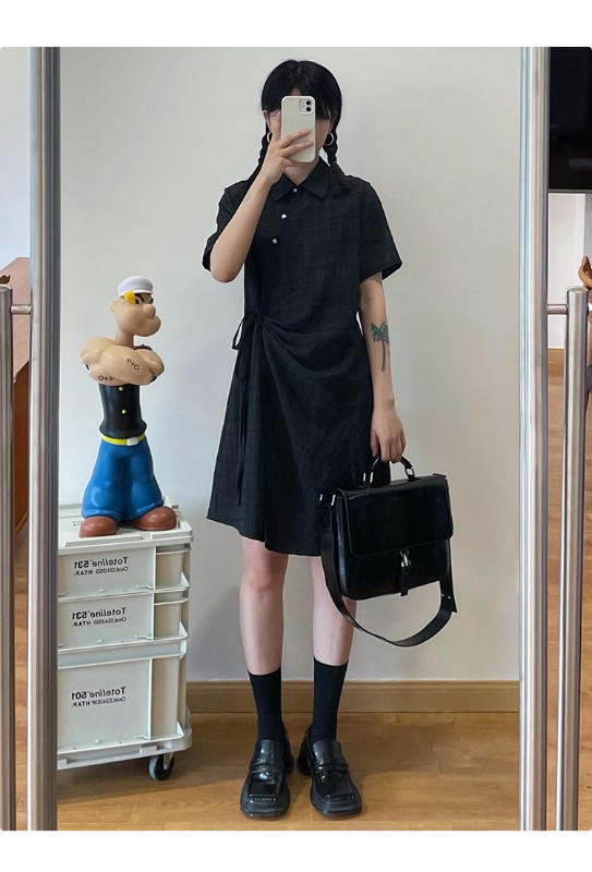 オモントエッグタルトホームレトロチェック柄ナショナルスタイル改良チャイナドレスレディース夏新作デザインシャツスカート オモントエッグタルトホームレトロチェック柄ナショナルスタイル改良チャイナドレスレディース夏新作デザインシャツスカート