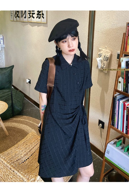 オモントエッグタルトホームレトロチェック柄ナショナルスタイル改良チャイナドレスレディース夏新作デザインシャツスカート オモントエッグタルトホームレトロチェック柄ナショナルスタイル改良チャイナドレスレディース夏新作デザインシャツスカート