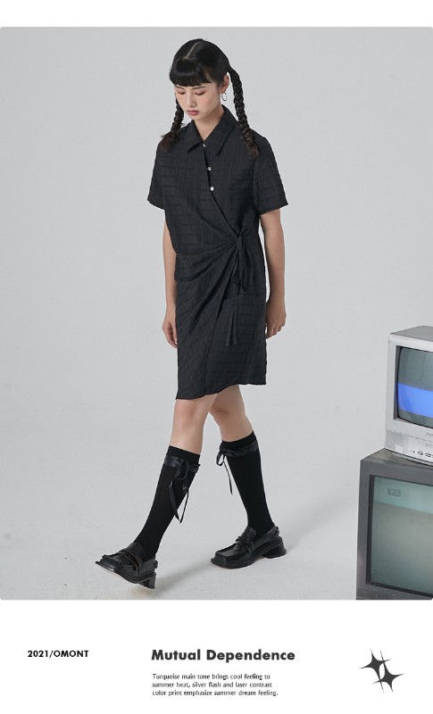 オモントエッグタルトホームレトロチェック柄ナショナルスタイル改良チャイナドレスレディース夏新作デザインシャツスカート オモントエッグタルトホームレトロチェック柄ナショナルスタイル改良チャイナドレスレディース夏新作デザインシャツスカート