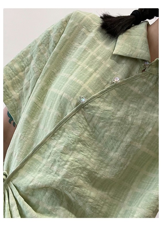 オモントエッグタルトホームレトロチェック柄ナショナルスタイル改良チャイナドレスレディース夏新作デザインシャツスカート オモントエッグタルトホームレトロチェック柄ナショナルスタイル改良チャイナドレスレディース夏新作デザインシャツスカート