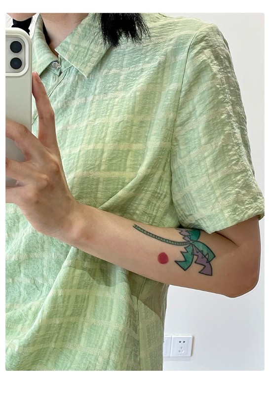 オモントエッグタルトホームレトロチェック柄ナショナルスタイル改良チャイナドレスレディース夏新作デザインシャツスカート オモントエッグタルトホームレトロチェック柄ナショナルスタイル改良チャイナドレスレディース夏新作デザインシャツスカート