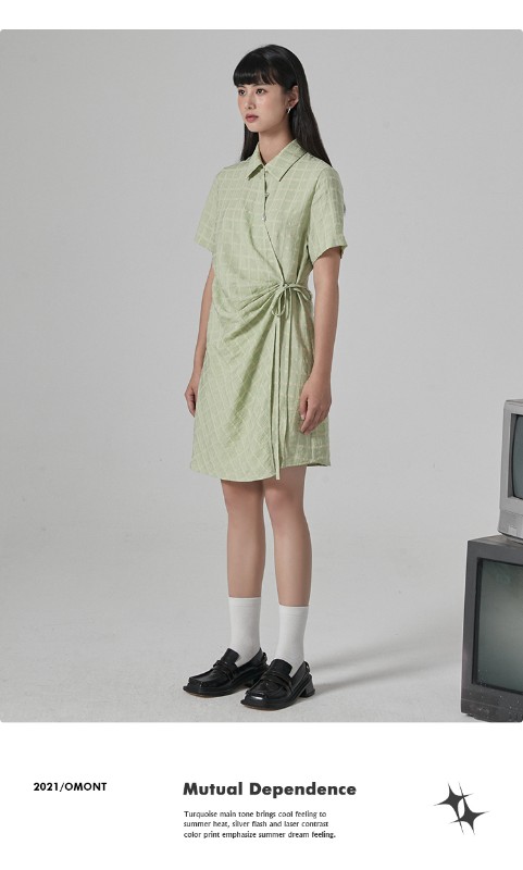 オモントエッグタルトホームレトロチェック柄ナショナルスタイル改良チャイナドレスレディース夏新作デザインシャツスカート オモントエッグタルトホームレトロチェック柄ナショナルスタイル改良チャイナドレスレディース夏新作デザインシャツスカート