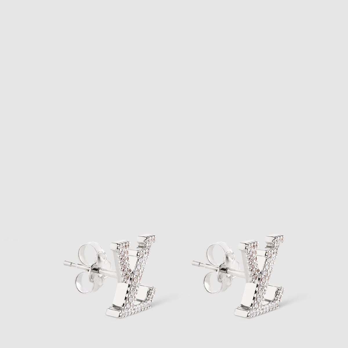 LV ピアス ブックル ドレイユ・LV アイコニック ストラス パラジウム / シルバー M00608 LV ピアス ブックル ドレイユ・LV アイコニック ストラス パラジウム / シルバー M00608