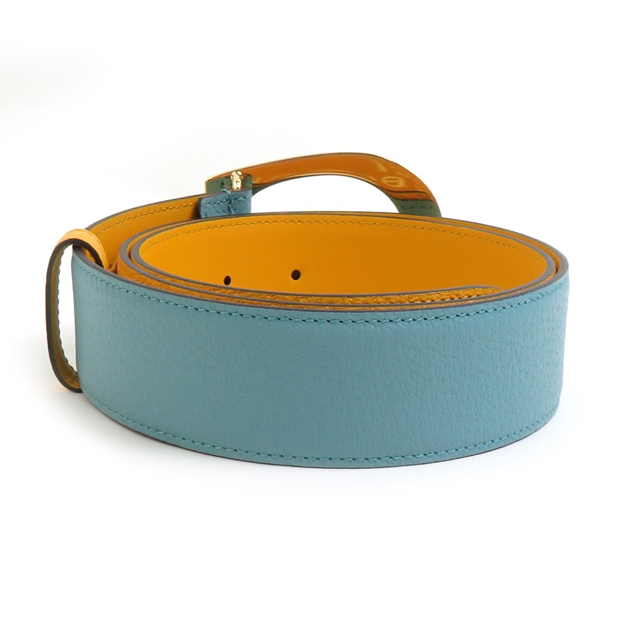 グッチ GUCCI ベルト レザー ライトブルー×イエロー ユニセックス 709954 r10613a グッチ GUCCI ベルト レザー ライトブルー×イエロー ユニセックス 709954 r10613a