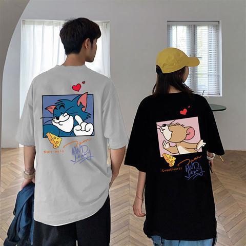 ねずみカップルコーデ 夏 ゆったり 5点 半袖 イン デザイン アニメ カップルコーデ Tシャツ