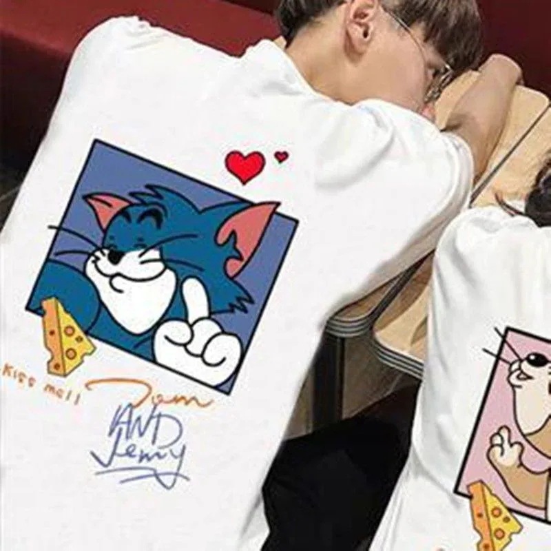 ねずみカップルコーデ 夏 ゆったり 5点 半袖 イン デザイン アニメ カップルコーデ Tシャツ