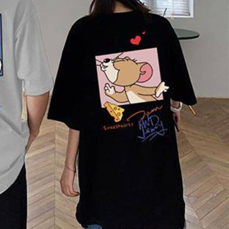 ねずみカップルコーデ 夏 ゆったり 5点 半袖 イン デザイン アニメ カップルコーデ Tシャツ