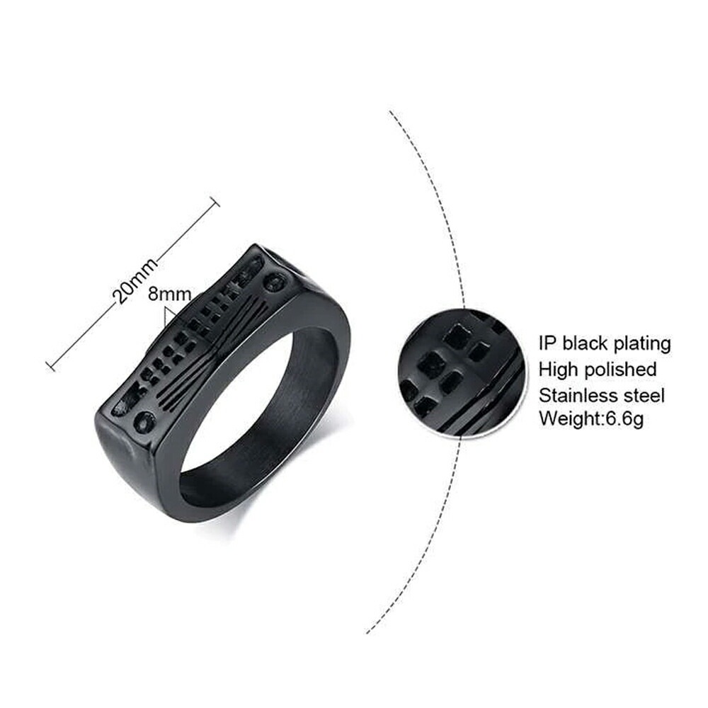 ブラック ボンネット フロントグリル リング（RHO023）指輪 29号 整備士 黒色 アメ車 立体 3D メカニック サージカルステンレス316L 男性 女性 プレゼント r0518xxxxxxxx